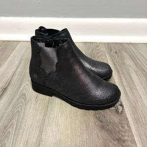 Stride Rite Boots Girls 11 Isabella Sparkly Dark Gray Leather Ankle